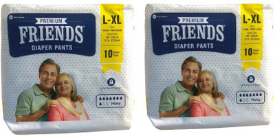 

Friends Pull ups / Adult Pant style Diaper Set of 2 Packs 10 pcs each Adult Diapers - L - XL(20 Pieces)