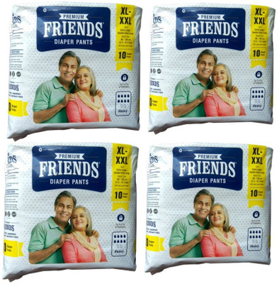 

Friends Pull ups / Adult Pant style Diaper Set of 4 Packs 10 pcs each Adult Diapers - XL(40 Pieces)