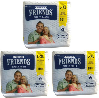 

Friends Pull ups / Adult Pant style Diaper Set of 3 Packs 10 pcs each Adult Diapers - L - XL(30 Pieces)