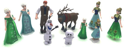 

Emob Snow Sisters and Friends Pack of 10 Cartoon Figure Doll Set for Kids(Multicolor)