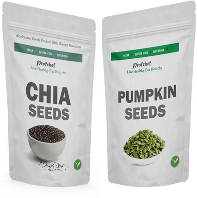 

Profchef Pumpkin Seeds, Chia Seeds(200 g, Pack of 2)