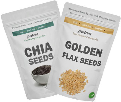 

Profchef Chia Seeds, Golden Flax Seeds(1000 g, Pack of 2)