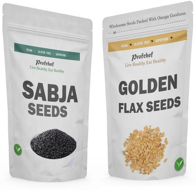 

Profchef Basil Seeds, Golden Flax Seeds(200 g, Pack of 2)