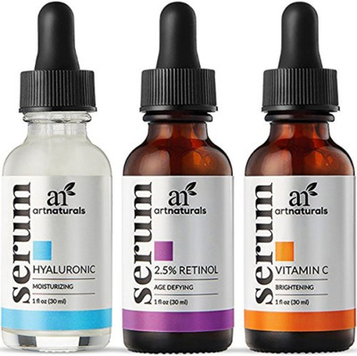 

Artnaturals Anti-Aging-Set with Vitamin-C Retinol and Hyaluronic-Acid - (3 x 1 oz) Serum for Anti Wrinkle and Dark Circle Remover â€“ All Natural and Moisturizing(200 g)