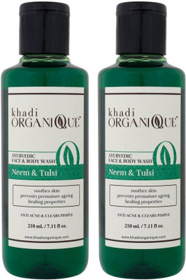 

khadi organique Neem Tulsi Face & Body Wash( Pack of 2) (420 ml) Face Wash(420 ml)