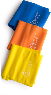 

Fitup Life TPE Exercise Bands Set of 3 for Different Pressure Fitness Band(Blue, Orange, Yellow, Pack of 3)