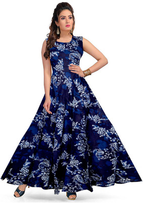 MUDRIKA Flared/A-line Gown(Blue)