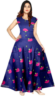 MUDRIKA Flared/A-line Gown(Blue)
