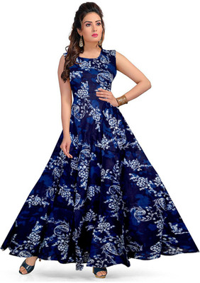 SILVER ORGANISATION Flared/A-line Gown(Blue)