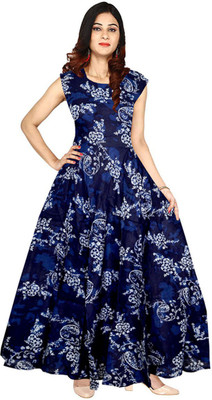 SILVER ORGANISATION Flared/A-line Gown(Blue)