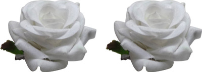 

Bueno Rose Flower Hair Clips, Hair Accessories For Women, Daily And Party Wear Use Hair Clips For Women And Girls, Pack Of 1 Hair Accessory Set(White)