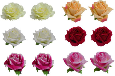 

Fully Artificial Hair Flower Clips For Women And Girl, Rose Hair Clips For Kids, Hair Accessories, Multicolor, Pack Of 1 Hair Clip(Multicolor)