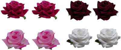 

Fully Artificial Rose Flower Hair Clips For Women And Girl, Flower Hair Clips For Wedding And Casual Use For Girl Kids, Set Of 4, Multicolor, Pack Of 1 Hair Clip(Multicolor)