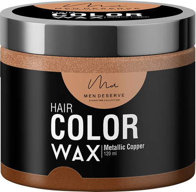 

MEN DESERVE Hair Styling Color Wax For Strong Hold And Volume For Highlights, Parties And Special Occasions (120 ML, Metallic Copper) Hair Wax(120 ml)