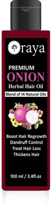 Oraya Organic Onion Hair Oil with 14 Essential Oils for Hair Regrowth, Dandruff Control Hair Oil(100 ml)