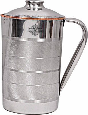 

IndianArtVilla Steel Copper Jug Pitcher - Storage Water Drinkware Tableware Home Hotel Restaurant Water Jug(1.2 L)