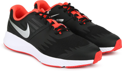 

Nike Boys Lace Running Shoes(Black, Black/metallic silver-bright crimson