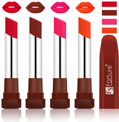 

Forsure New & Improved Stylish English Lipsticks(Red, Maroon, Ruby Red, Nude)