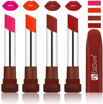 

Forsure New & Improved Stylish English Lipsticks(Rose Pink, Nude, Chocolate, Brown)