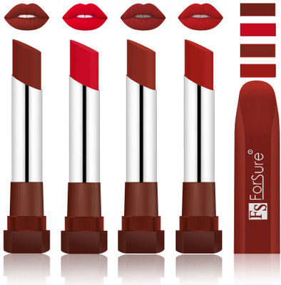 

Forsure New & Improved Stylish English Lipsticks(Maroon, Chocolate, Brown, Red)