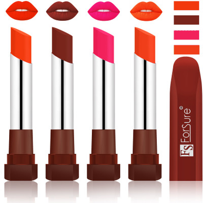 

Forsure New & Improved Stylish English Lipsticks(Nude, Maroon, Ruby Red Pink, Nude)