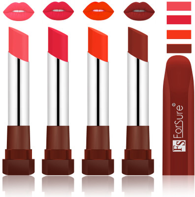 

Forsure New & Improved Stylish English Lipsticks(Peach, Baby Pink, Nude, Chocolate)