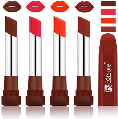 

Forsure New & Improved Stylish English Lipsticks(Wine, Baby Pink, Nude, Chocolate)