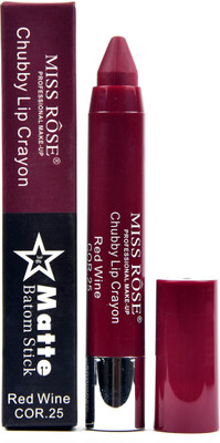 

MISS ROSE Matte Lipstick / Lip Crayon Chubby 25(WINE)