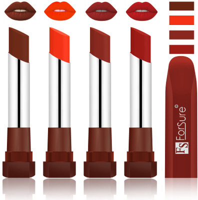 

Forsure New & Improved Stylish English Lipsticks(Wine, Nude, Chocolate, Brown)