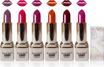 

Seven Seas Cosmetics Makeup Deep Moisturizing matte lisptick combo set of 6(violet carrat magenta beige brown purple)