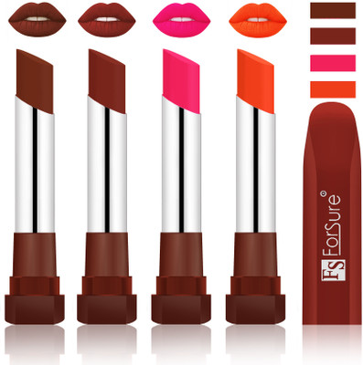 

Forsure New & Improved Stylish English Lipsticks(Wine, Maroon, Ruby Red, Nude)