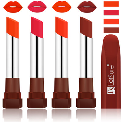 

Forsure New & Improved Stylish English Lipsticks(Nude, Baby Pink, Nude, Chocolate)