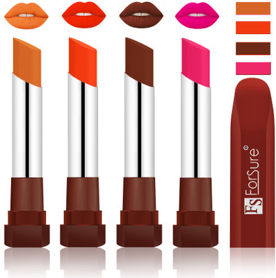 

Forsure New & Improved Stylish English Lipsticks(Brick Nude, Nude, Wine, Rose Pink)