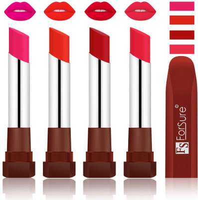 

Forsure New & Improved Stylish English Lipsticks(Rose Pink, Beach Nude, Bright Red, Baby Pink)