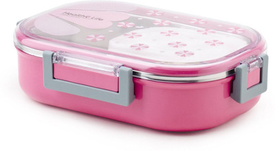 

Tuelip Tedemei Rectangle Shape Air Tight With Inner Spoon And 1 Containers Lunch Box(710 ml), Pink