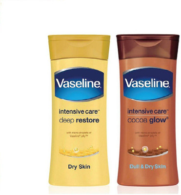 

Vaseline Intensive Care Deep Restore and Cocoa Glow body lotion 100ml + 100ml(200 ml)