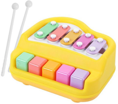 

Jack Royal 2 in 1 Piano for Kids, Educational Musical Instruments for Babies, Toddlers Preschoolers, 5 Key Scales in Clear and Crisp Tones(Yellow)
