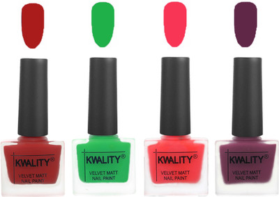 

Kwality nail_polish Red,Green,Pink Mania,Purple(Pack of 4)