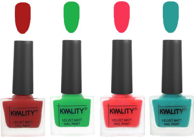 

Kwality nail_polish Red,Green,Pink Mania,Sea Green(Pack of 4)