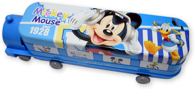 

6th Dimensions Pencil Box Mickey Art Metal Pencil Box(Set of 1, Blue)