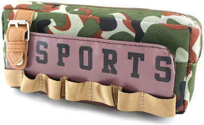 

SHERAGO Pen/Pencil Zipper Pouch for Students,Travelers and School Kids,Multipurpose Box/Case||Military Print Water Resistance Art Canvas Pencil Box(Set of 1, Green)