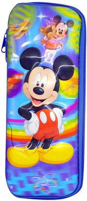 

Funcart Mickey Pencil box pouch with 3D character Art Plastic Pencil Box(Set of 1, Blue)