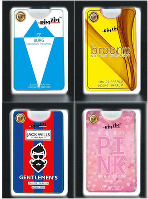 

RimZim Combo of Ice Burg,Broono, Jack Wills, PINK Pocket Perfume - 80 ml(For Men & Women)