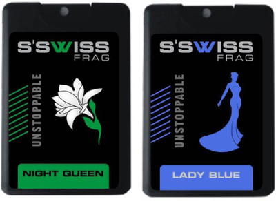 

S'SWISS Night Queen and Lady Blue Combo Pack Pocket Perfume Eau de Parfum - 80 ml(For Men & Women)