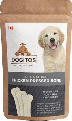 

Dogitos Rawhide Chicken Pressed Chew Bones for Dog (8 inch) Chicken Dog Treat(850 g)