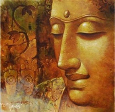 Aabhaas Buddha Wall Poster Fine Art Print(12 inch X 18 inch, Rolled)
