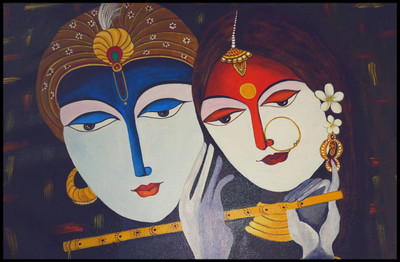 

Aabhaas Radha Krishna Wall Poster Fine Art Print(12 inch X 18 inch, Rolled)
