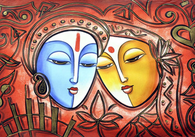 

Aabhaas Radha Krishna Wall Poster Fine Art Print(12 inch X 18 inch, Rolled)