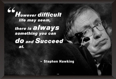 Aabhaas Stephen Hawking Wall Poster Fine Art Print(12 inch X 18 inch, Rolled)