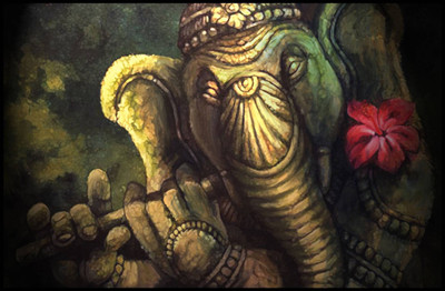 

Aabhaas Ganesha Wall Poster Fine Art Print(12 inch X 18 inch, Rolled)
